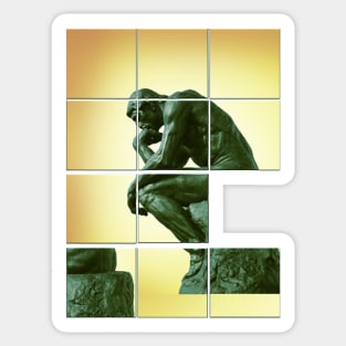 Le penseur The thinker, sliding pictures puzzle Sticker